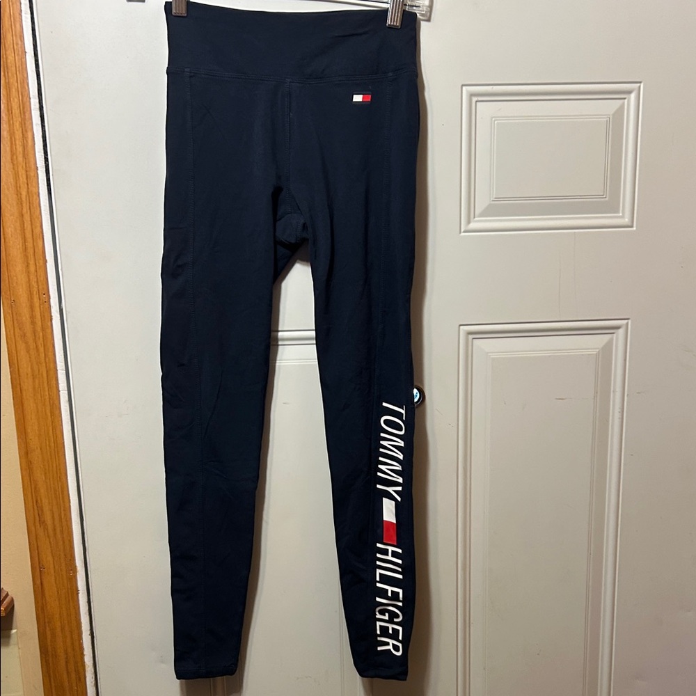 Tommy Hilfiger Blue Logo Side-Print Leggings XS